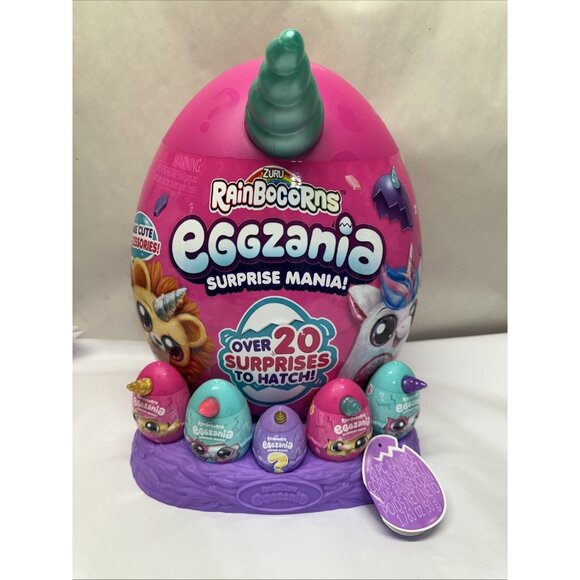 ZURU RAINBOCORNS EGGZANIA SURPRISE MANIA SERIES 1 UNICORN PLUSH 20+ SURPRISE EGG - Picture 1 of 4